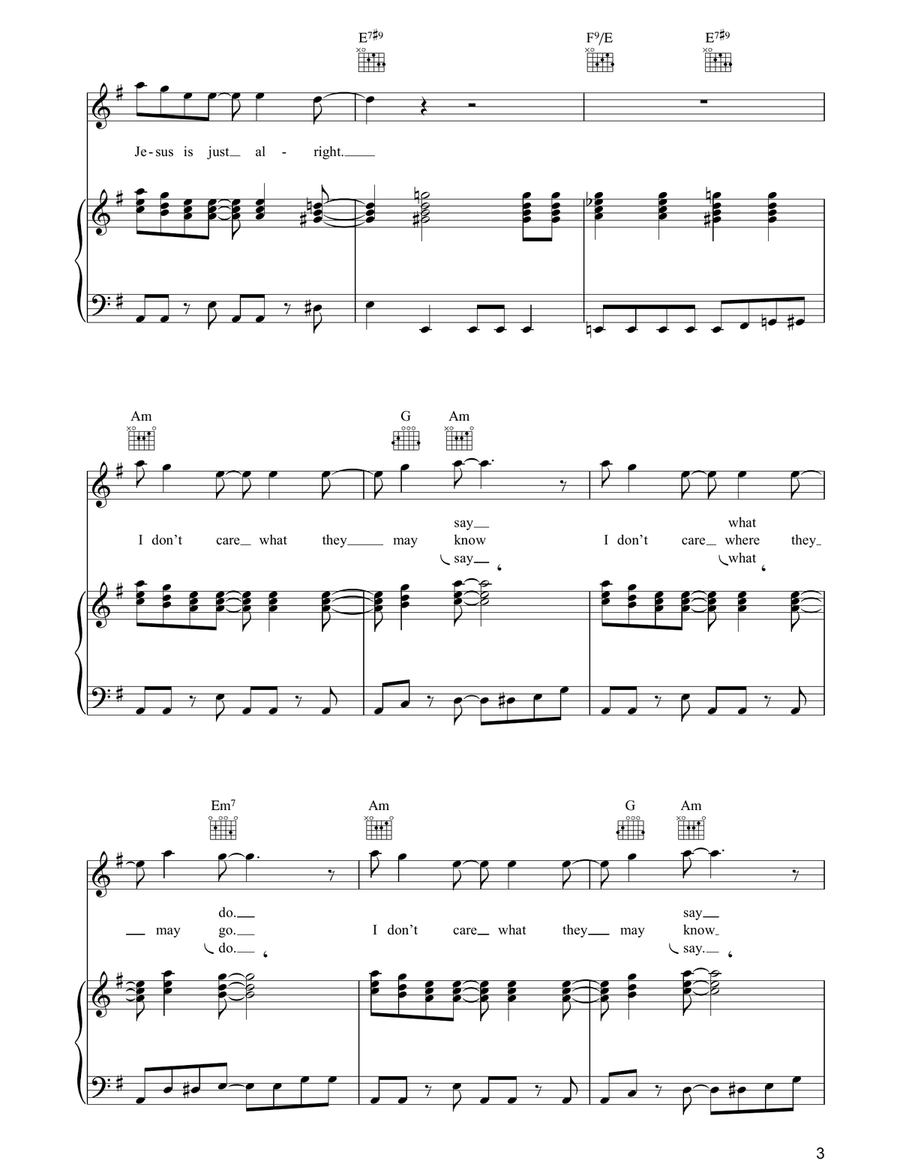 Jesus Is Just Alright Jesus Is Just Alright Piano, Vocal, Guitar scores gallery preview page 3