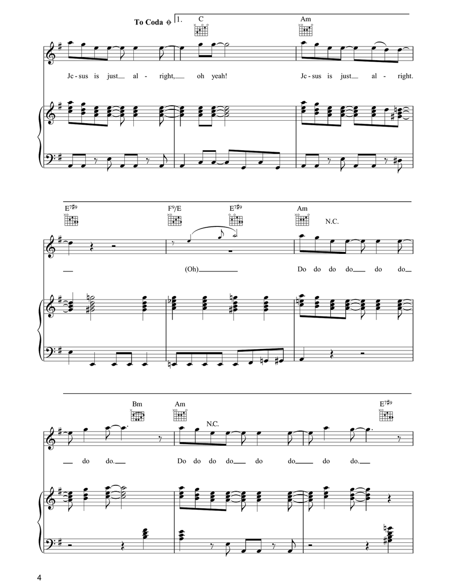 Jesus Is Just Alright Jesus Is Just Alright Piano, Vocal, Guitar scores gallery preview page 4