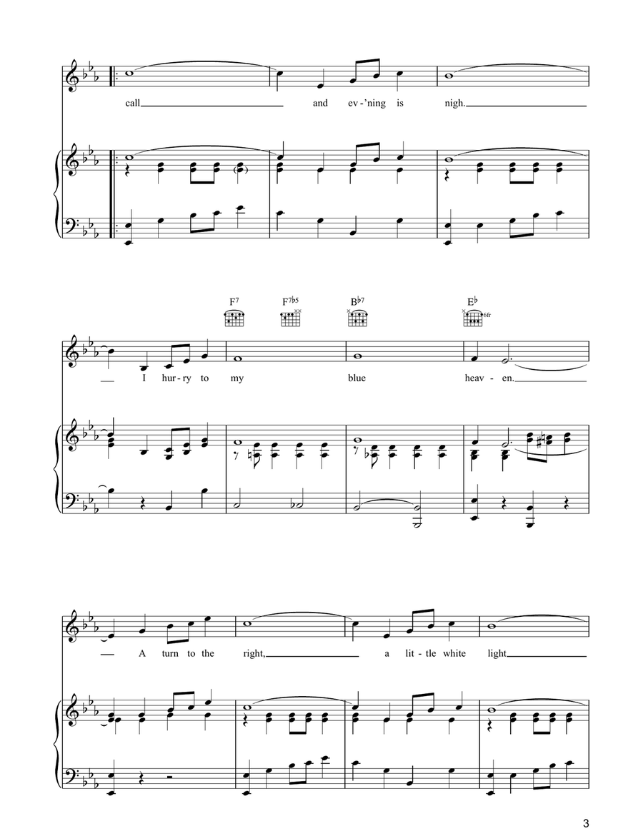 My Blue Heaven My Blue Heaven Piano, Vocal, Guitar scores gallery preview page 3