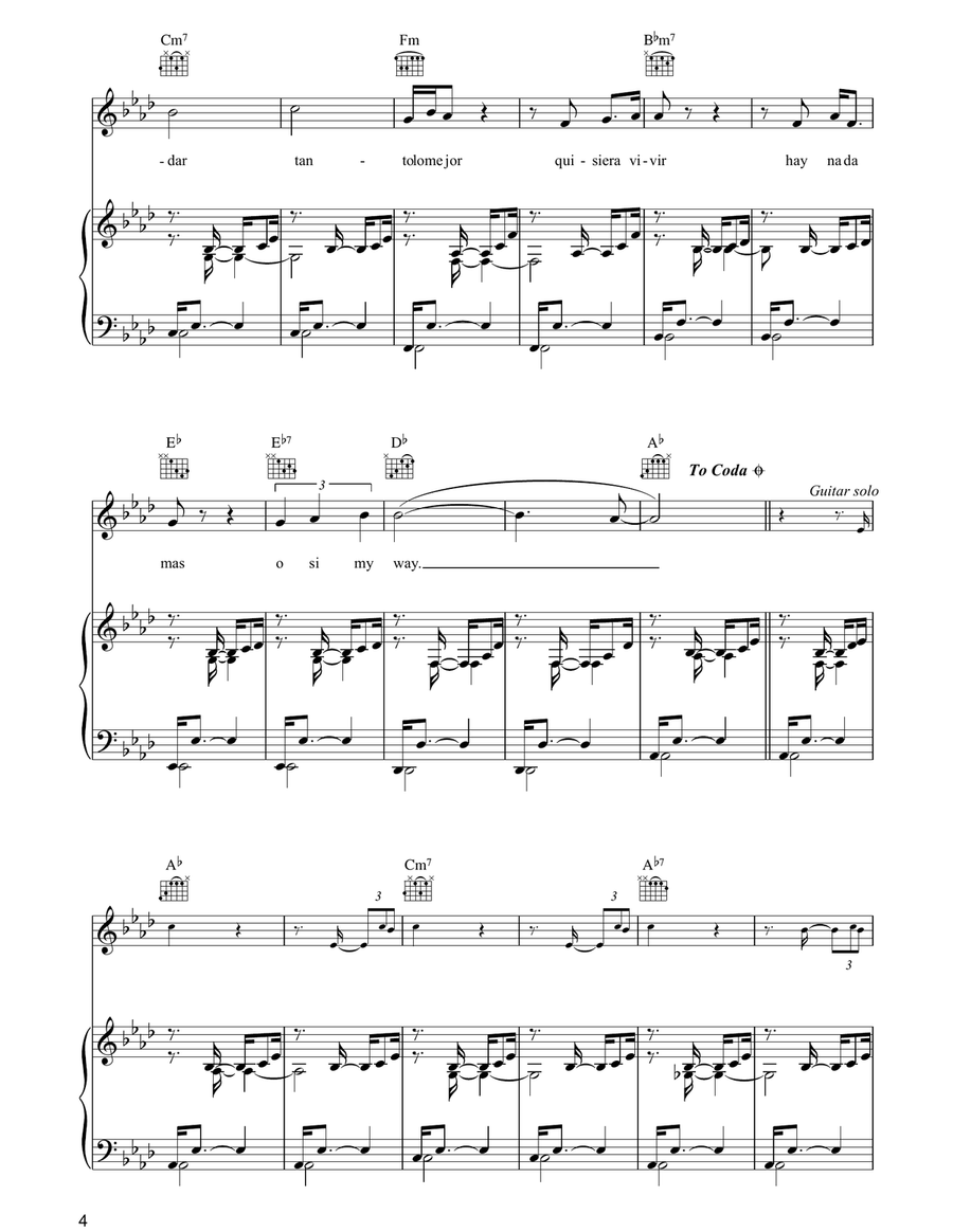 A Mi Manera (Comme D'Habitude) Guitar scores gallery preview page 4