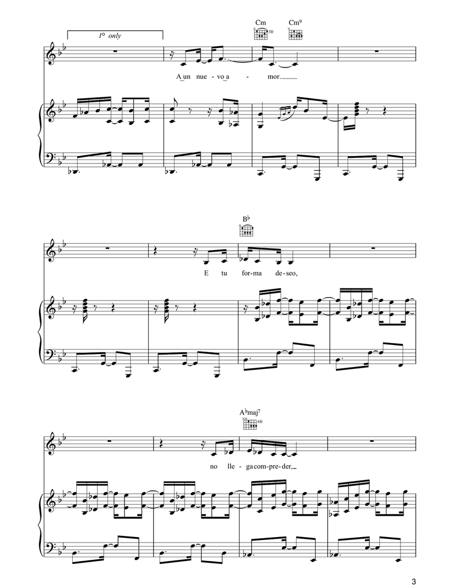 Quiero Saber Quiero Saber Piano, Vocal, Guitar scores gallery preview page 3