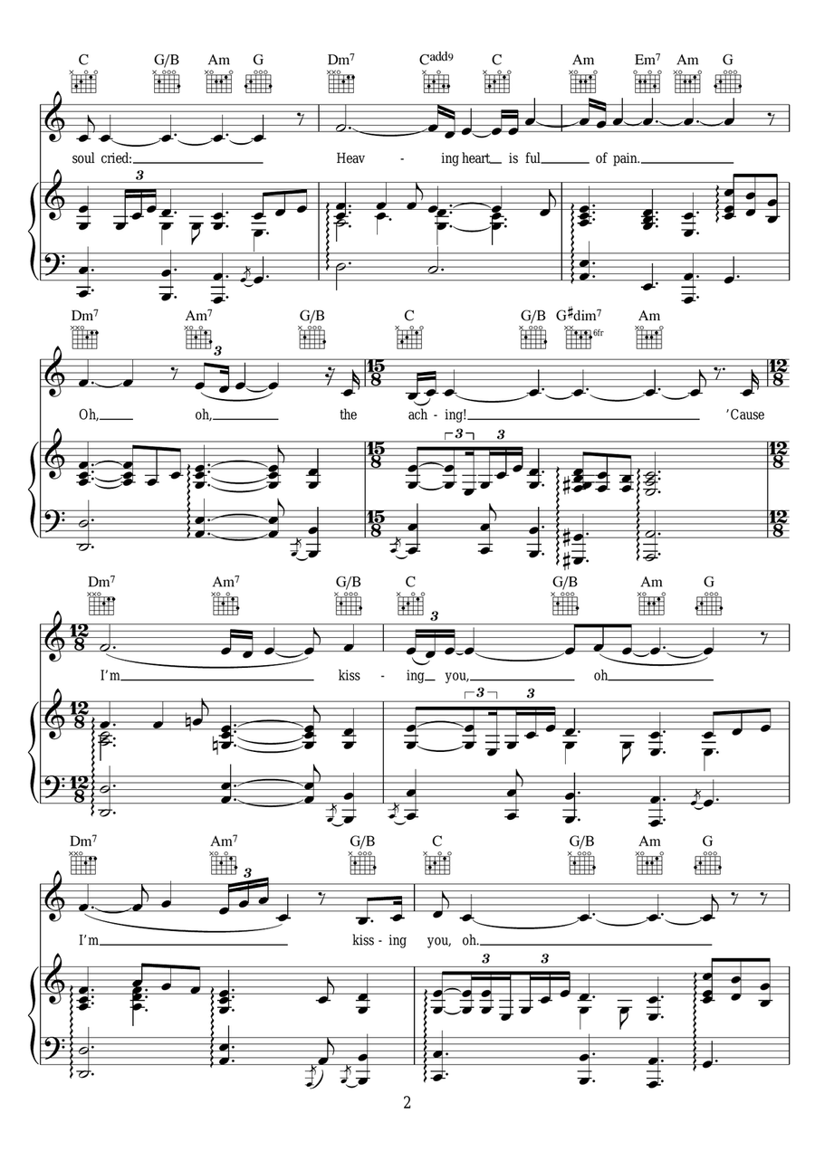 I'm Kissing You I'm Kissing You Piano, Vocal, Guitar scores gallery preview page 2
