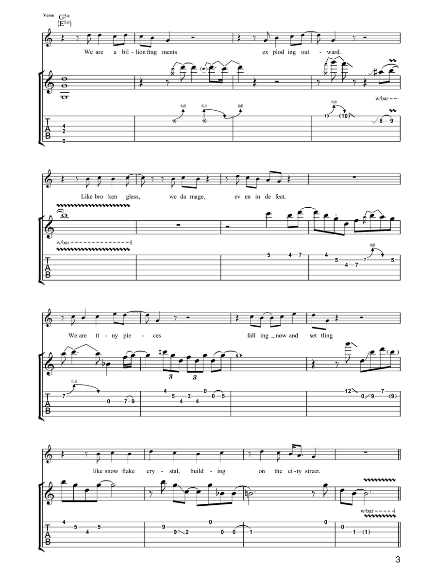 Fragments Fragments Guitar Tablature scores gallery preview page 3