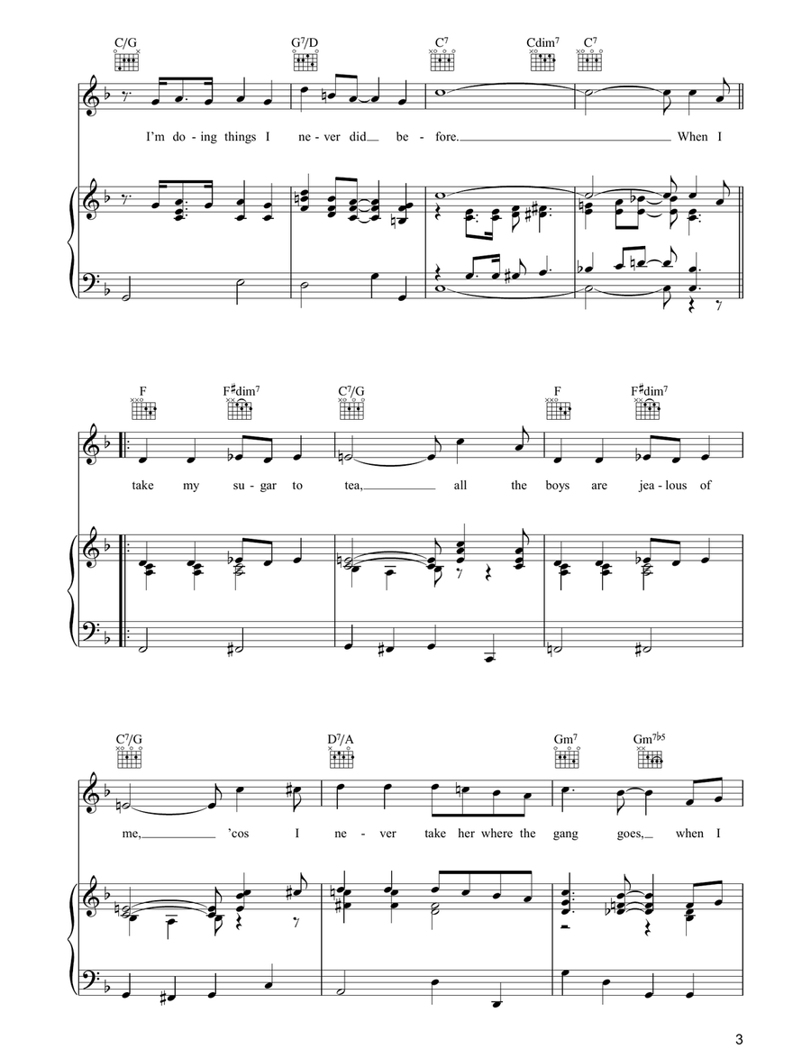 When I Take My Sugar To Tea Piano, Vocal, Guitar scores gallery preview page 3