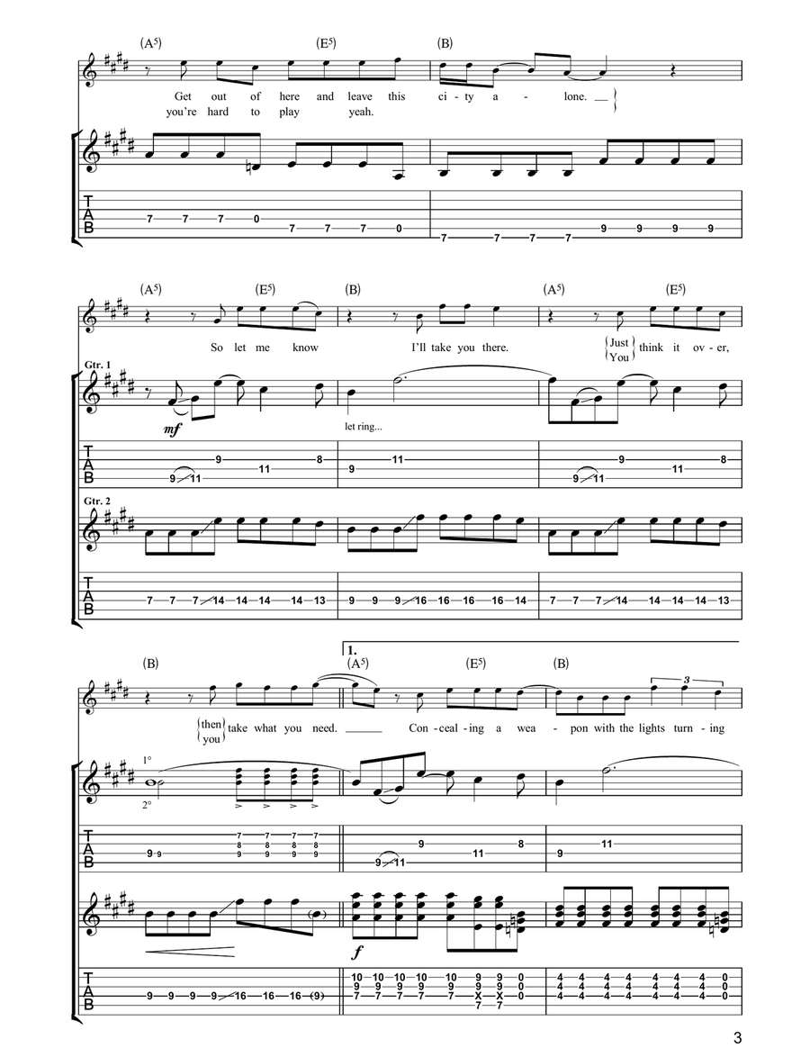 Pop Song 2006 Electric Guitar scores gallery preview page 3