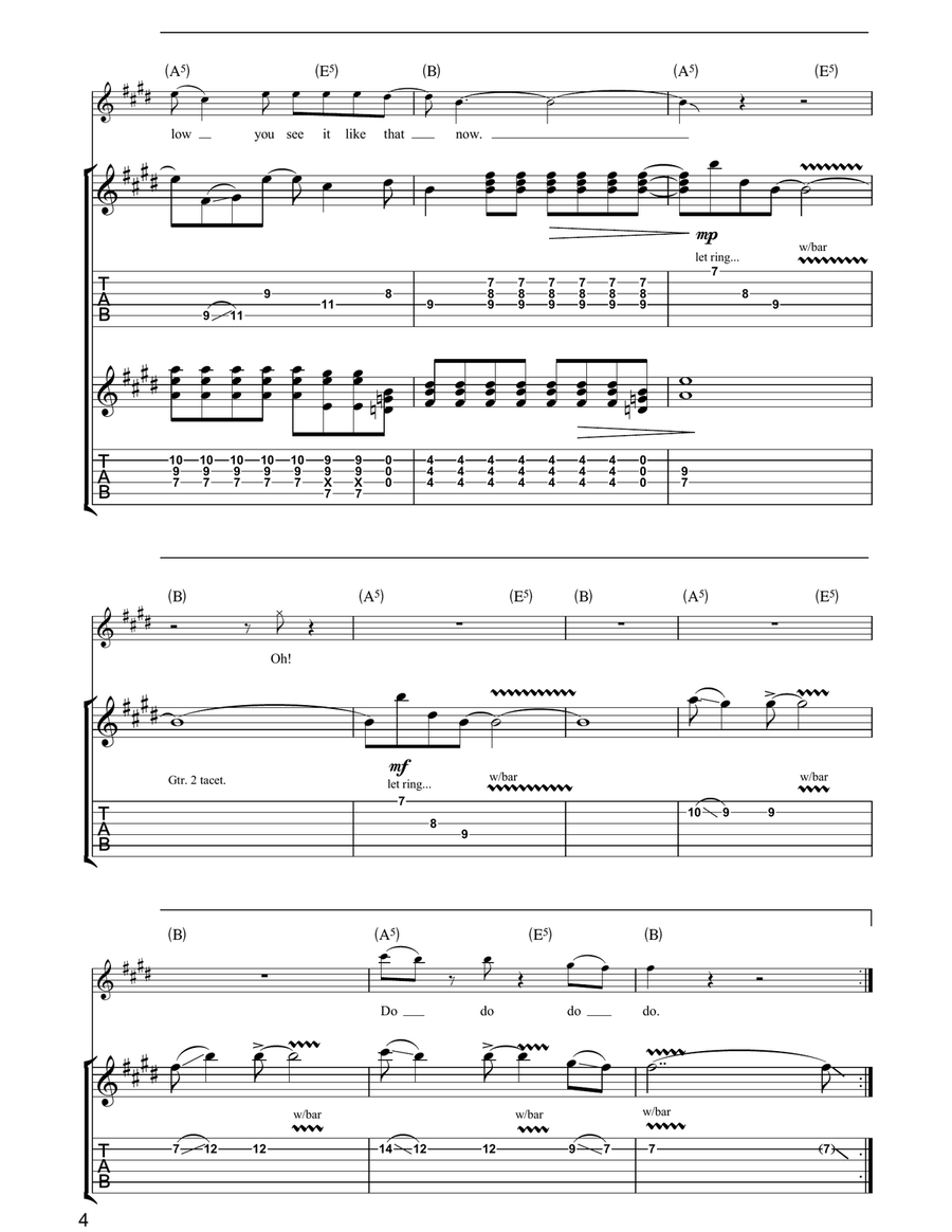 Pop Song 2006 Electric Guitar scores gallery preview page 4