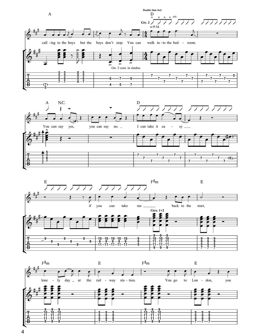 Back To The Start Back To The Start Guitar Tablature scores gallery preview page 4