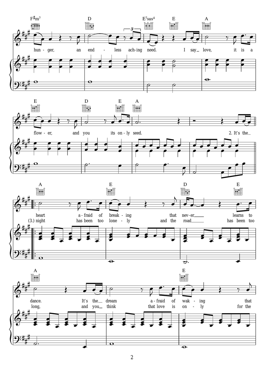 The Rose The Rose Acoustic Guitar scores gallery preview page 2