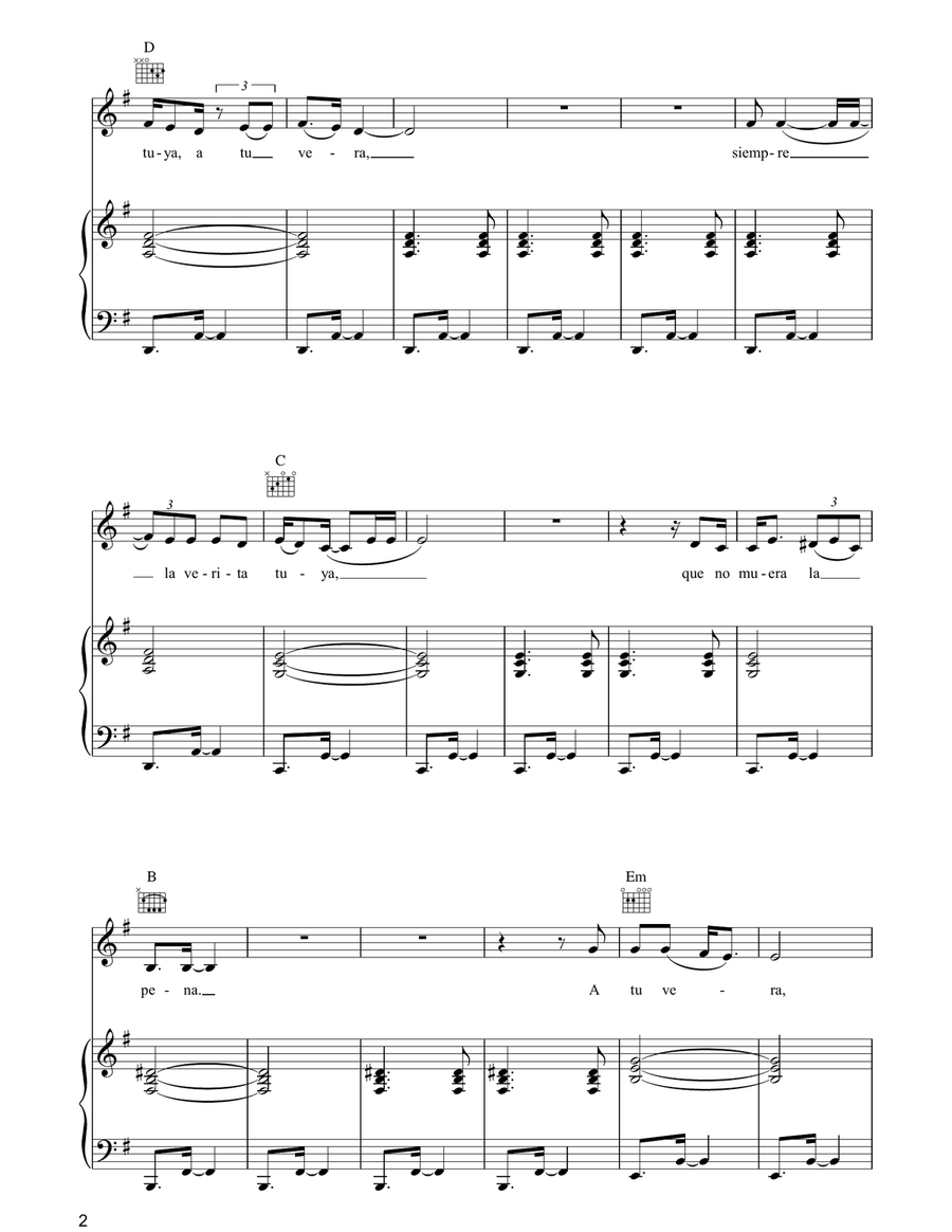 A Tu Vera Guitar scores gallery preview page 2