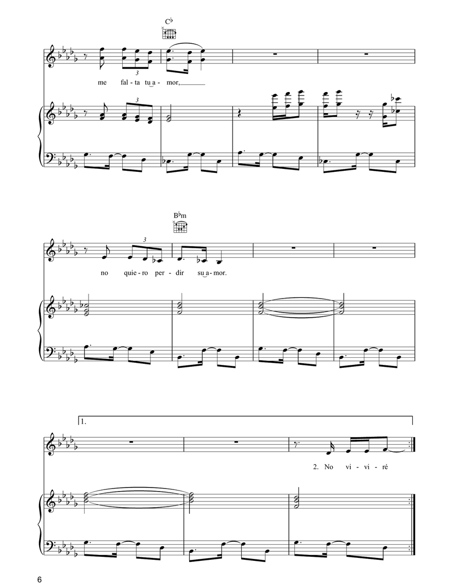 No Vivire No Vivire Guitar scores gallery preview page 6