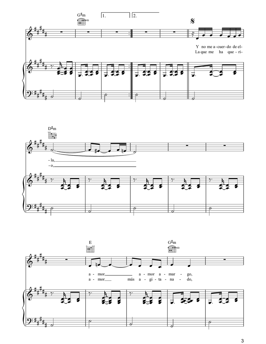 Trista Pena Trista Pena Piano, Vocal, Guitar scores gallery preview page 3