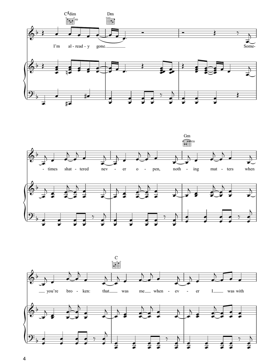 Gone Gone Acoustic Guitar scores gallery preview page 4
