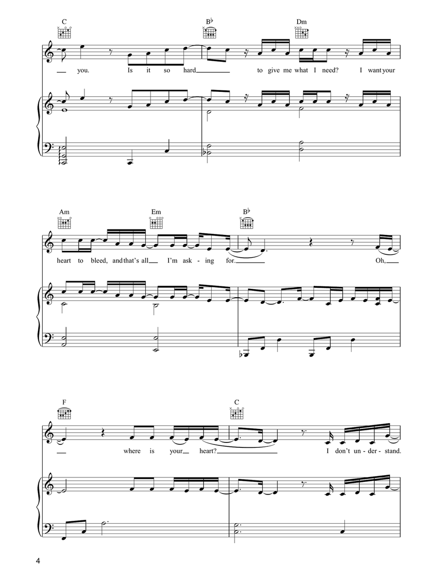 Where Is Your Heart Where Is Your Heart Piano, Vocal, Guitar scores gallery preview page 4