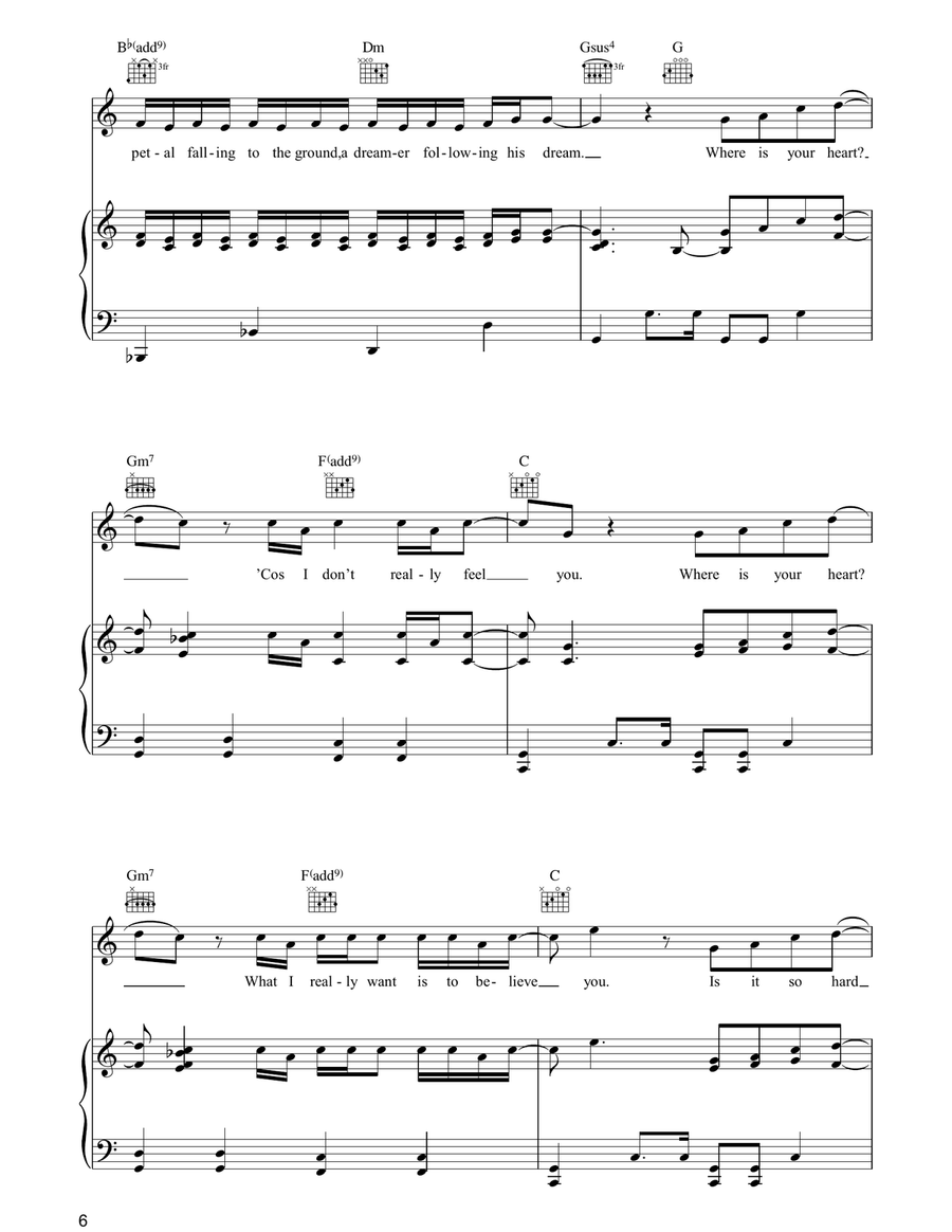 Where Is Your Heart Where Is Your Heart Piano, Vocal, Guitar scores gallery preview page 6