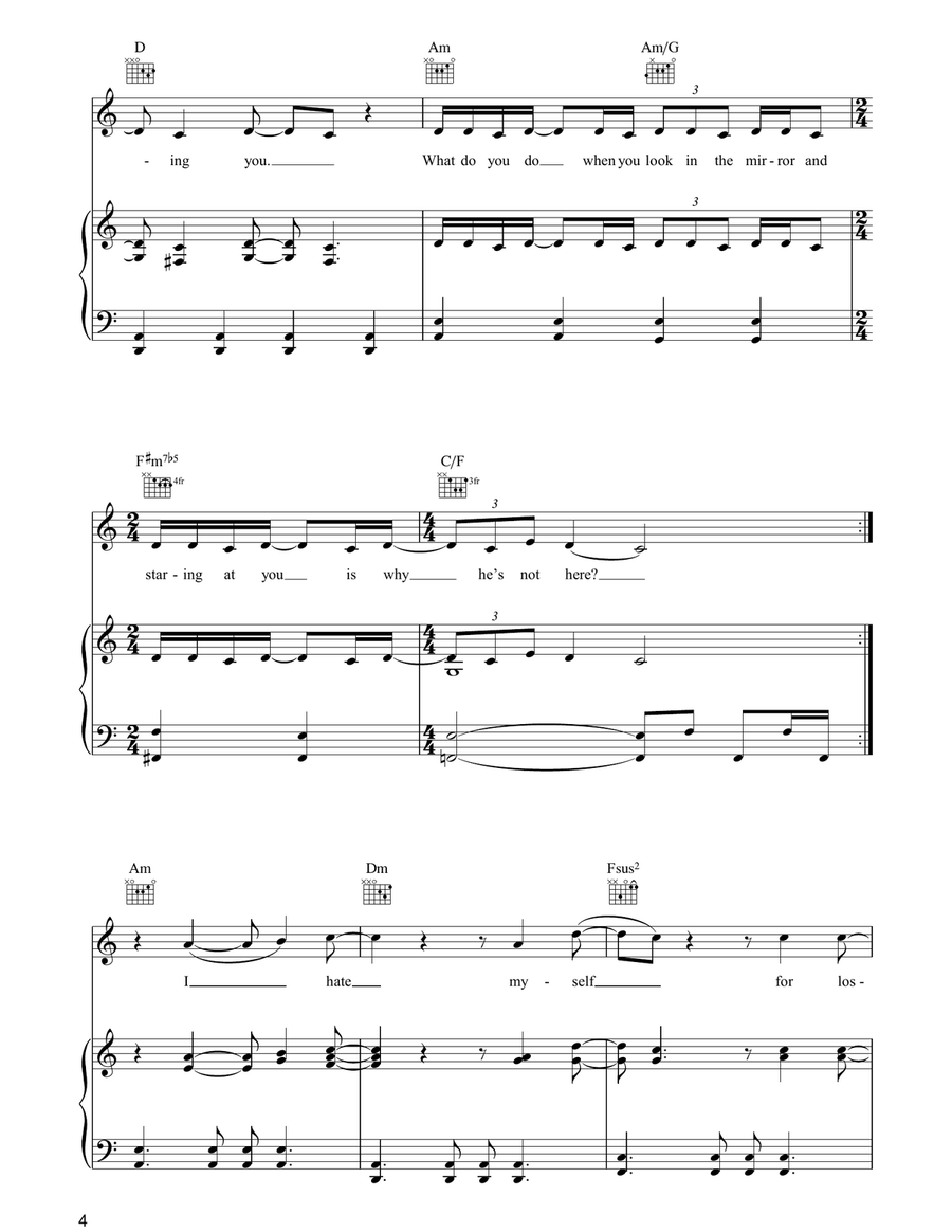 I Hate Myself For Losing You Piano, Vocal, Guitar scores gallery preview page 4