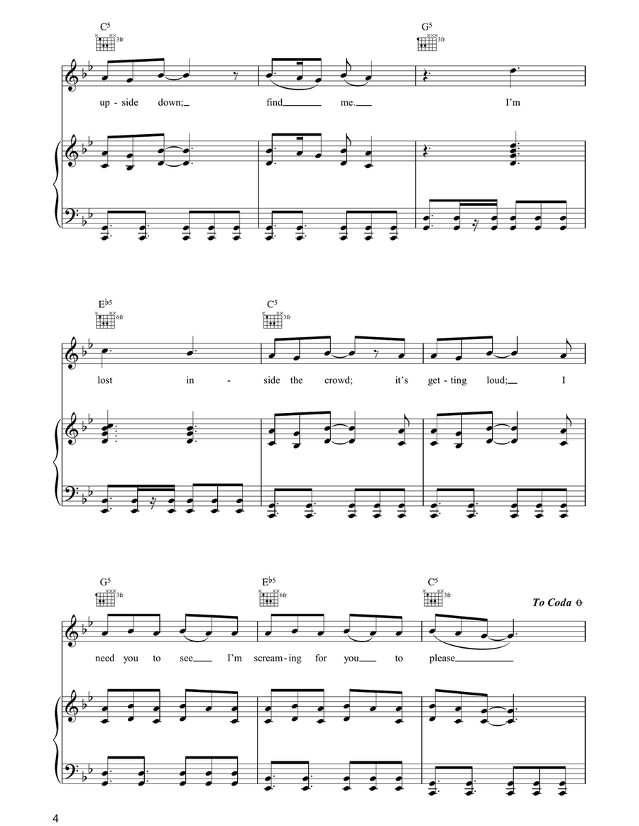 Hear Me Hear Me Piano, Vocal, Guitar scores gallery preview page 4