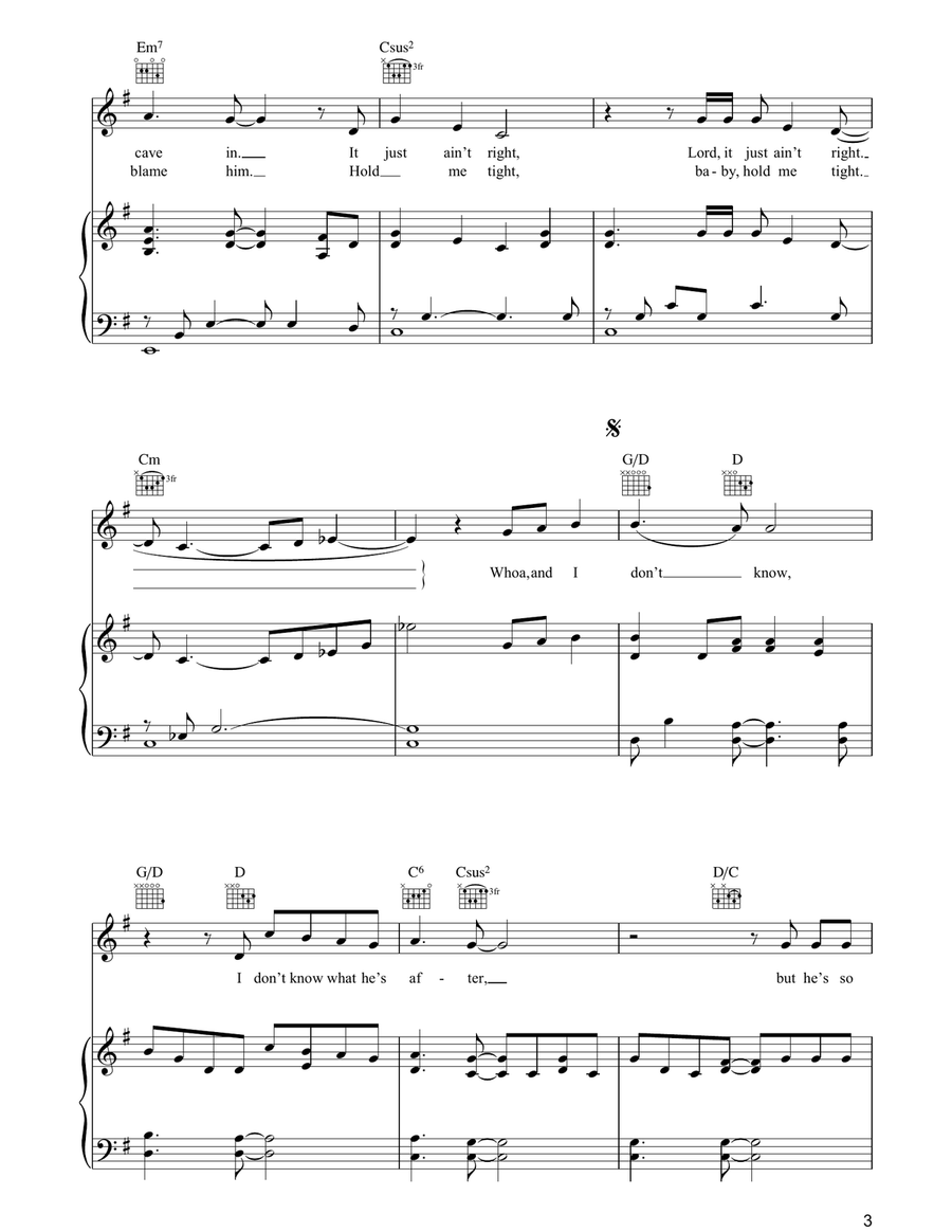 Beautiful Disaster (Live) Piano, Vocal, Guitar scores gallery preview page 3