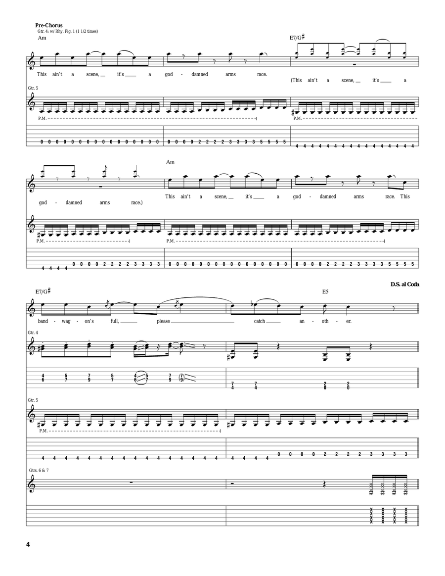 This Ain't A Scene, It's An Arms Race Acoustic Guitar scores gallery preview page 4