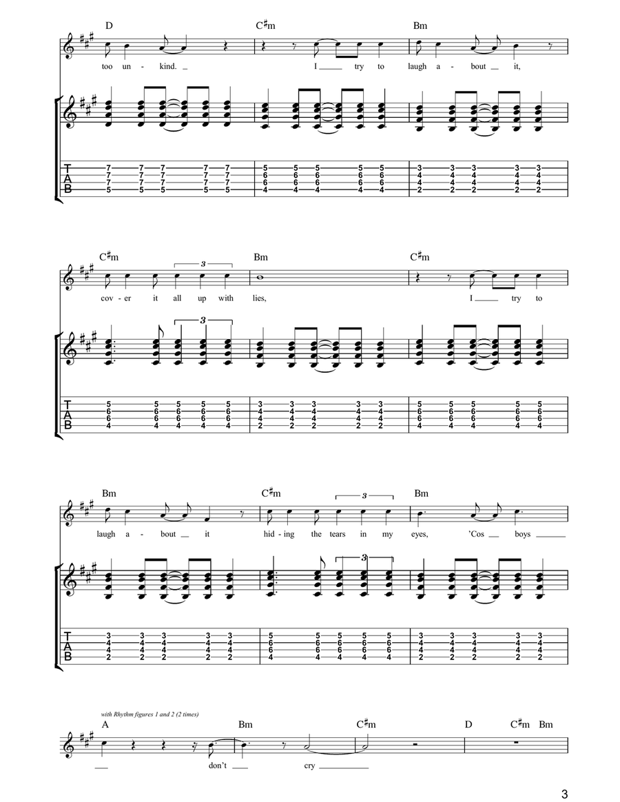 Boys Don't Cry Boys Don't Cry Acoustic Guitar scores gallery preview page 3