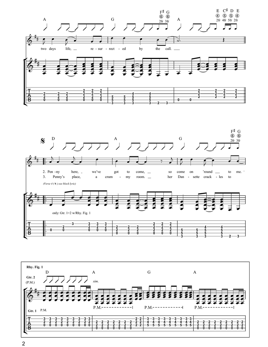 Going Down Going Down Guitar Tablature scores gallery preview page 2