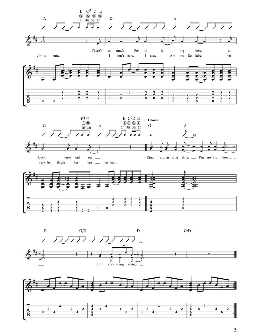 Going Down Going Down Guitar Tablature scores gallery preview page 3
