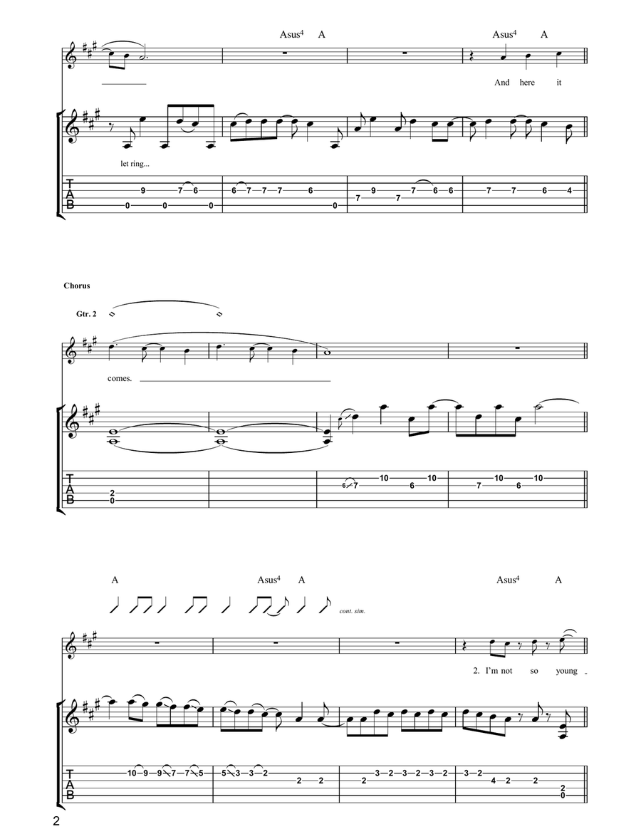 Here It Comes Here It Comes Guitar Tablature scores gallery preview page 2