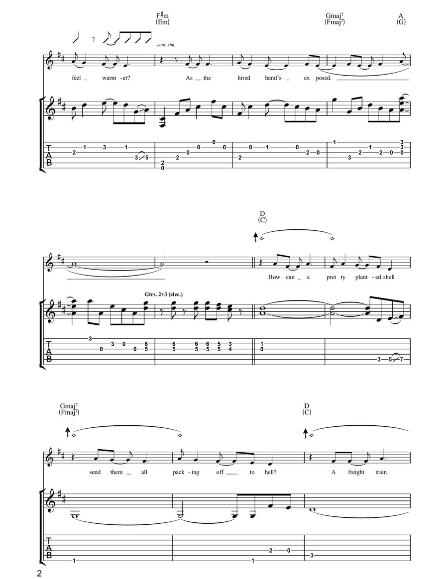 All Across The Sands All Across The Sands Guitar Tablature scores gallery preview page 2