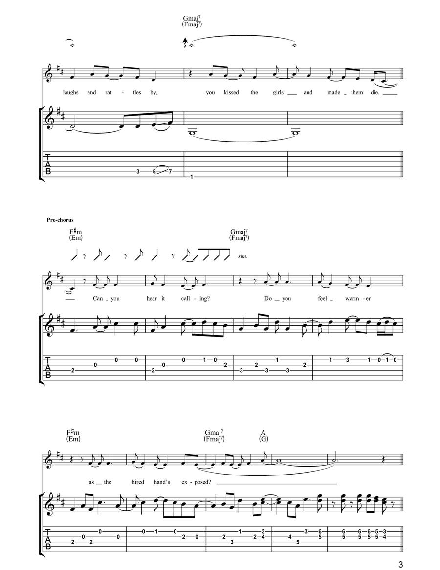 All Across The Sands All Across The Sands Guitar Tablature scores gallery preview page 3