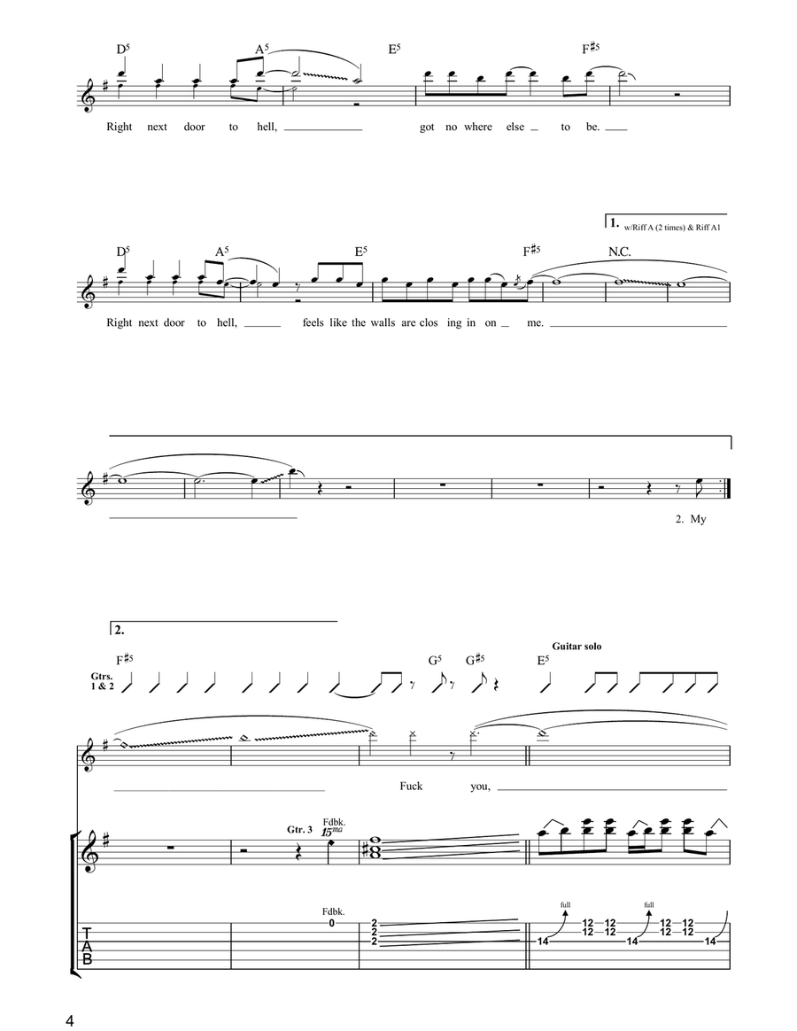 Right Next Door To Hell Right Next Door To Hell Acoustic Guitar scores gallery preview page 4