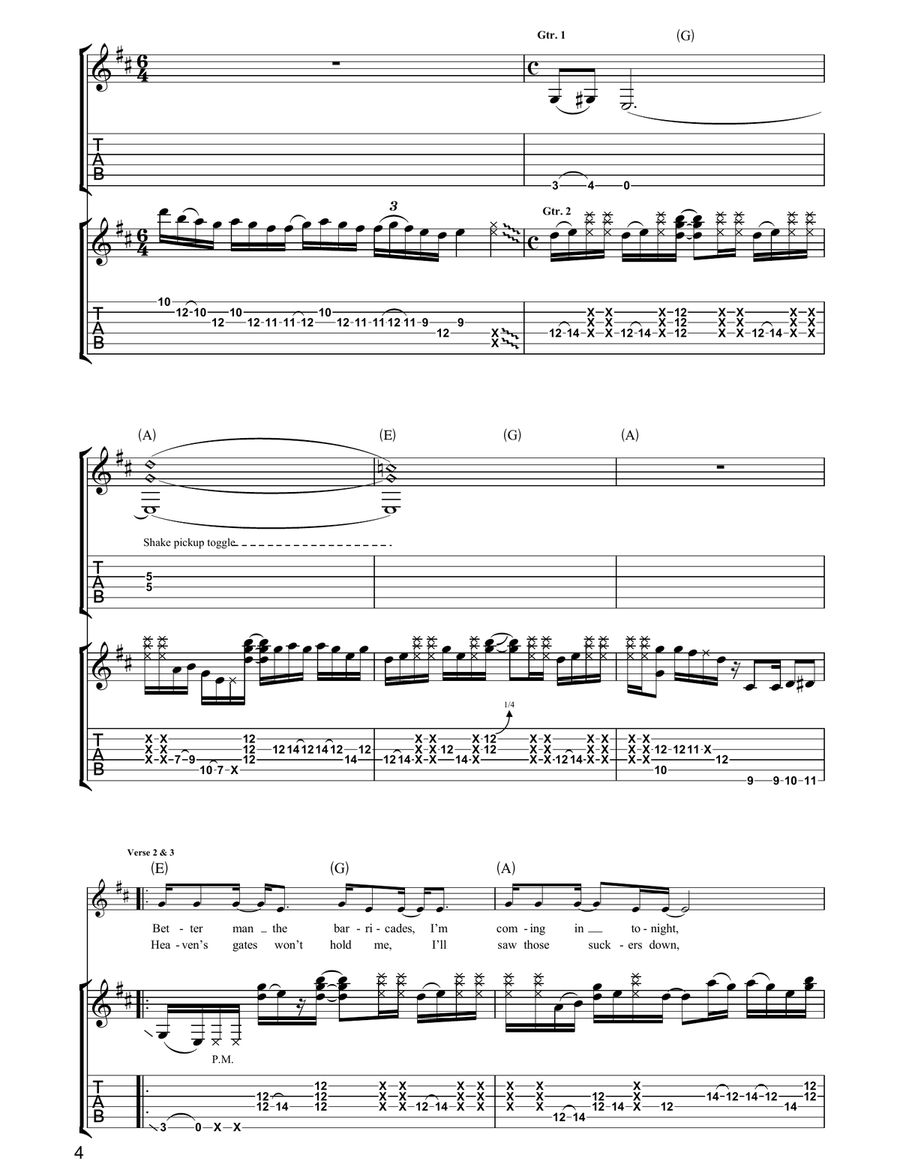 Breaking Into Heaven Breaking Into Heaven Guitar Tablature scores gallery preview page 4