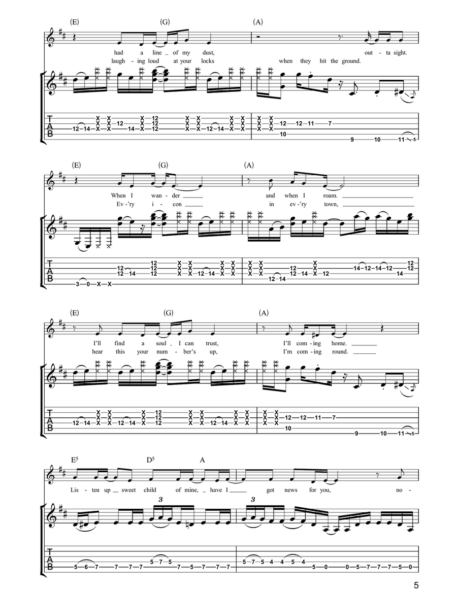 Breaking Into Heaven Breaking Into Heaven Guitar Tablature scores gallery preview page 5
