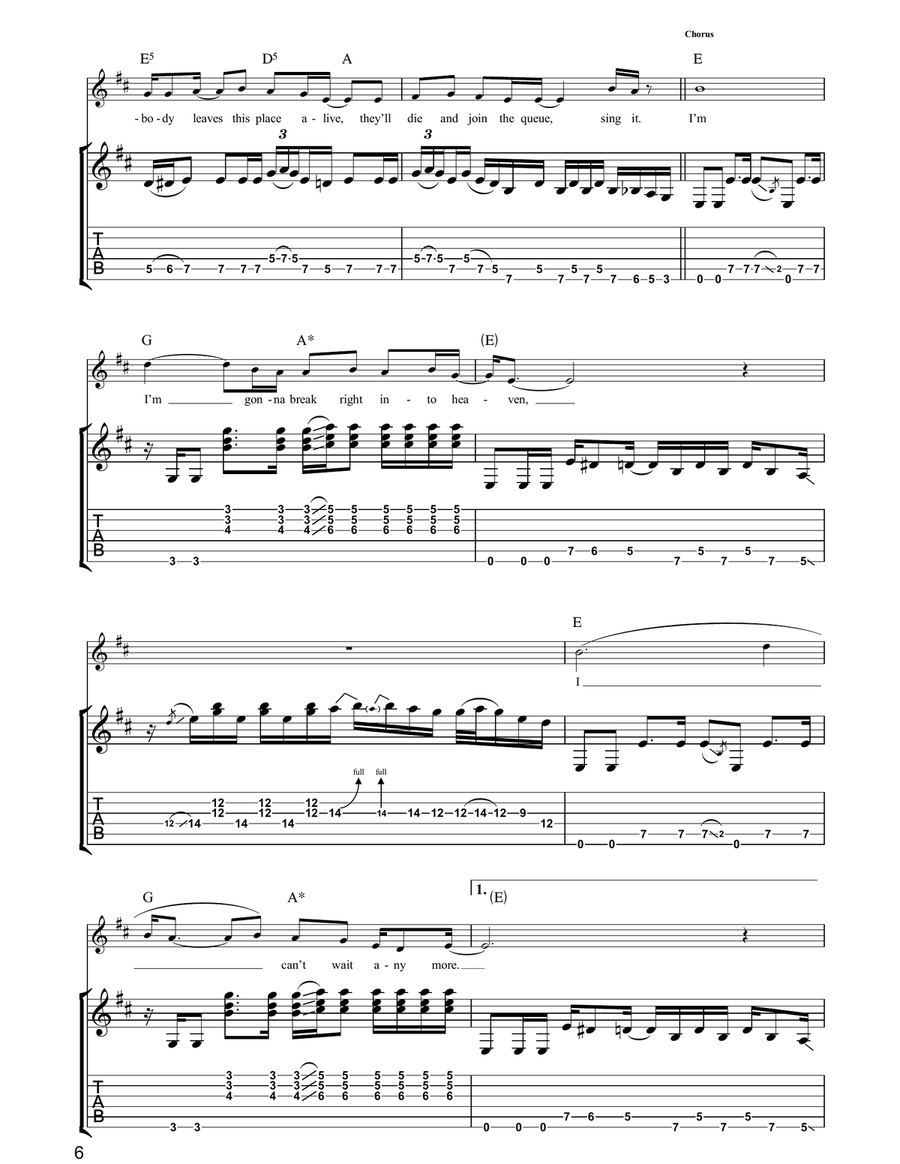 Breaking Into Heaven Breaking Into Heaven Guitar Tablature scores gallery preview page 6