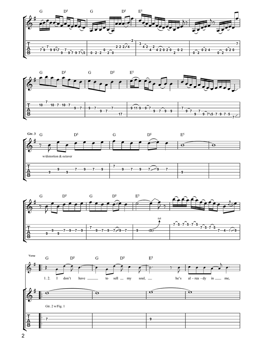 I Wanna Be Adored I Wanna Be Adored Guitar Tablature scores gallery preview page 2