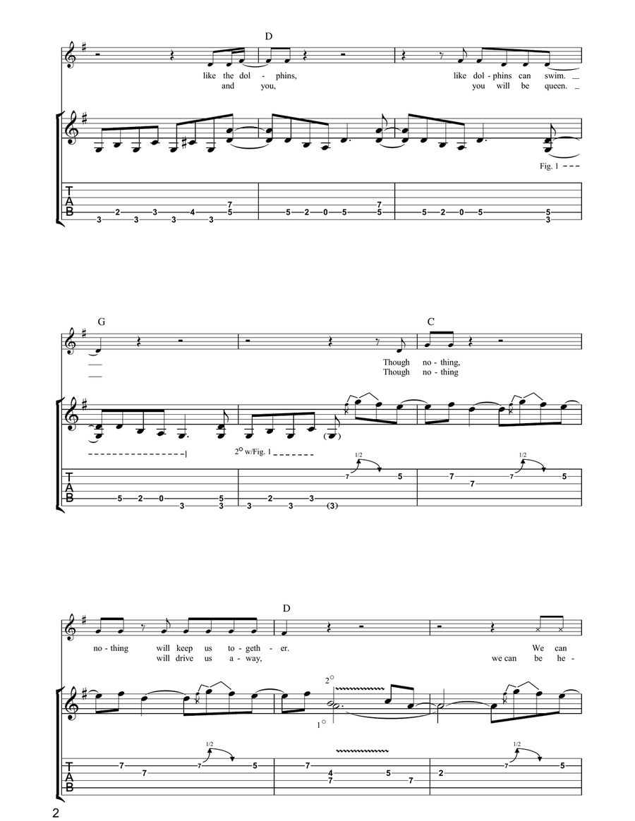 Heroes Heroes Guitar Tablature scores gallery preview page 2