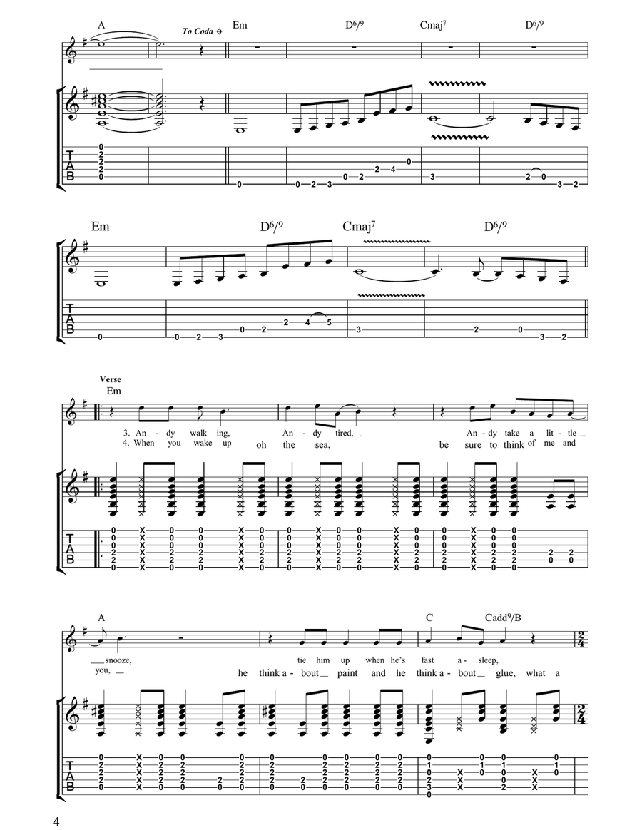 Andy Warhol Andy Warhol Guitar Tablature scores gallery preview page 4