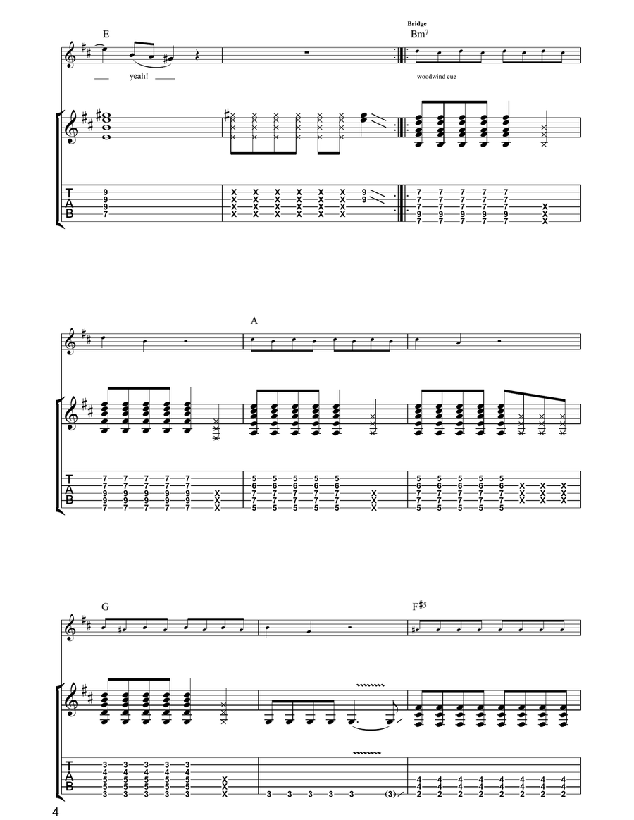 Moonage Daydream Moonage Daydream Guitar Tablature scores gallery preview page 4