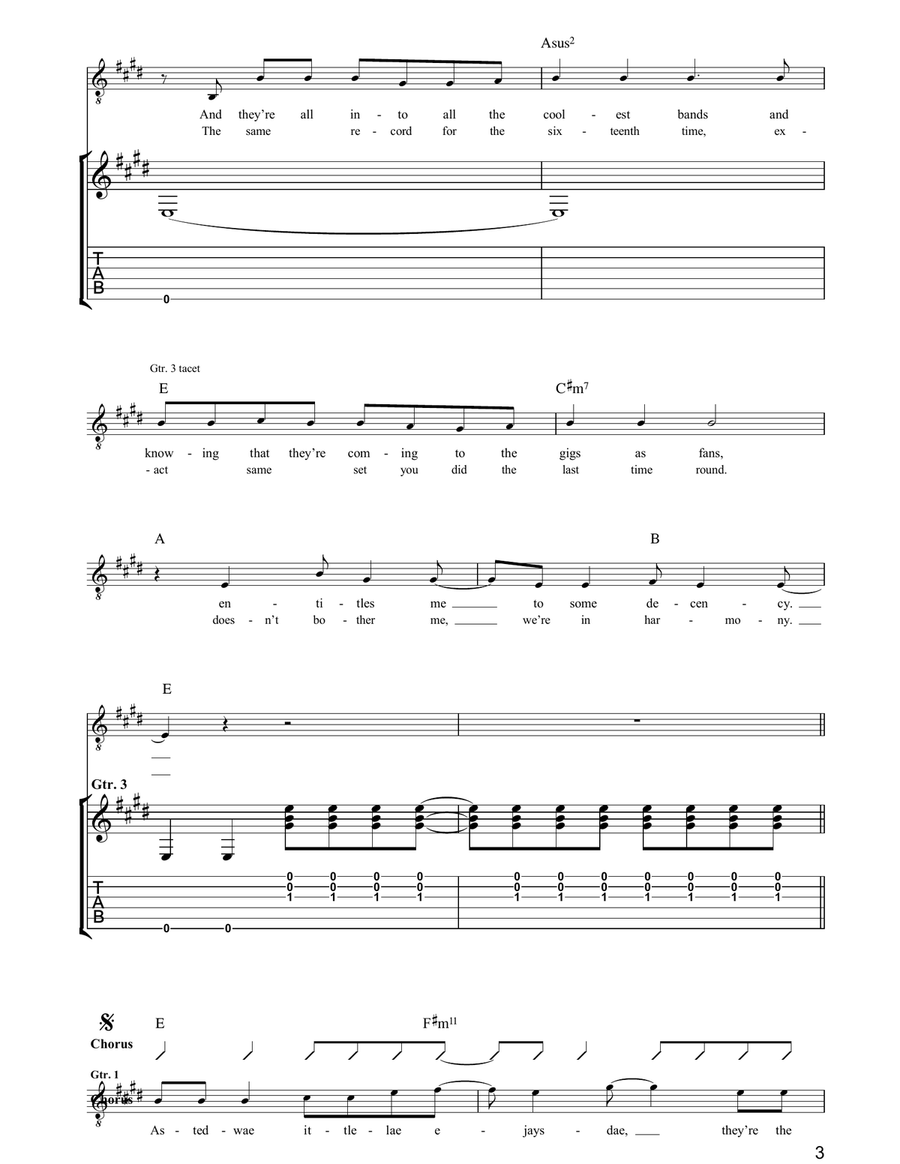 Wasted Little DJs Wasted Little DJs Guitar Tablature scores gallery preview page 3
