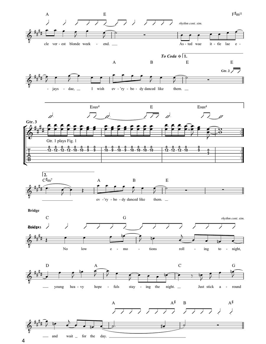 Wasted Little DJs Wasted Little DJs Guitar Tablature scores gallery preview page 4