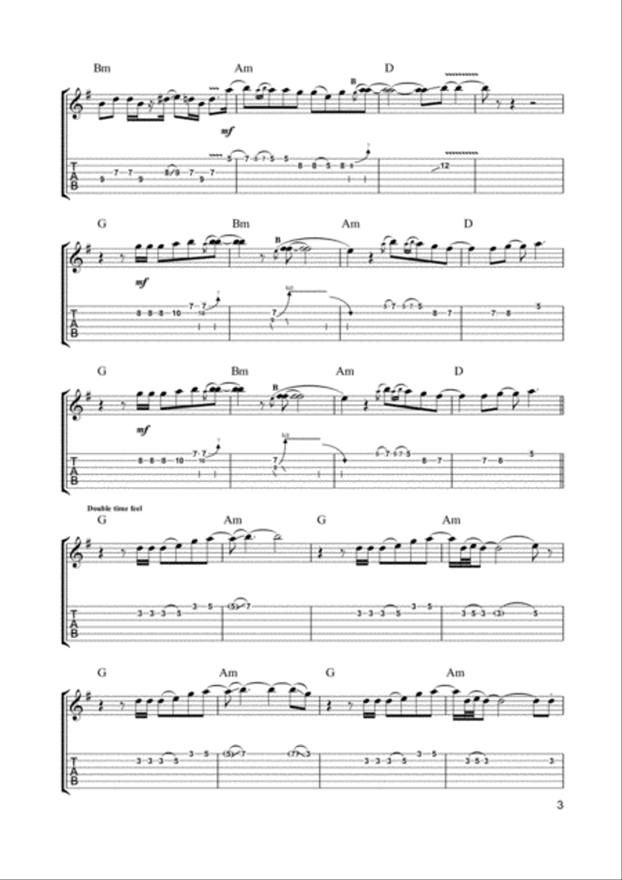 Samba Pa Ti Guitar Tablature scores gallery preview page 3