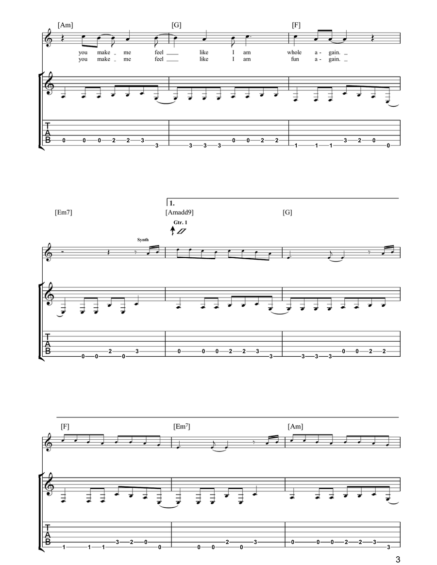 Lovesong Lovesong Acoustic Guitar scores gallery preview page 3