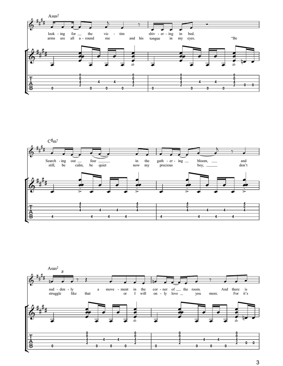 Lullaby Lullaby Acoustic Guitar scores gallery preview page 3