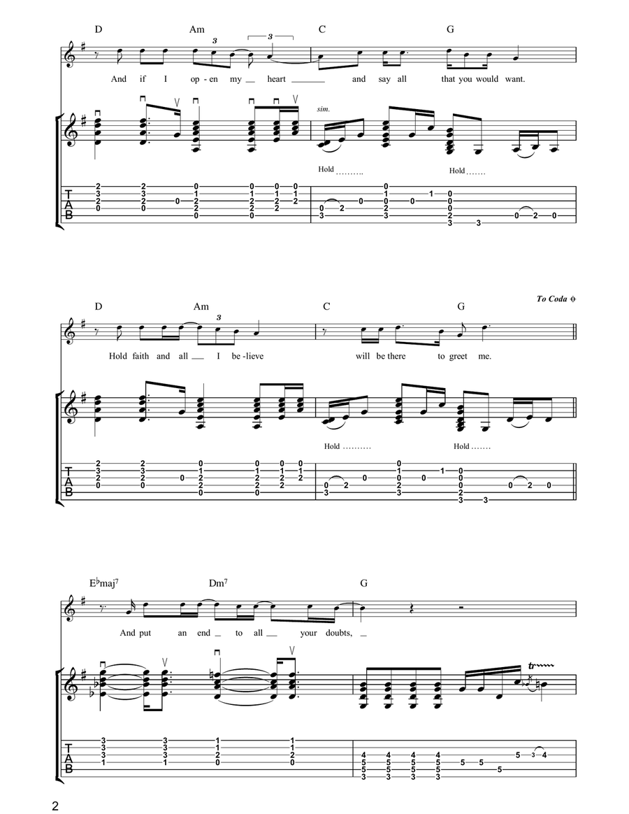 Has My Fire Really Gone Out? Guitar Tablature scores gallery preview page 2