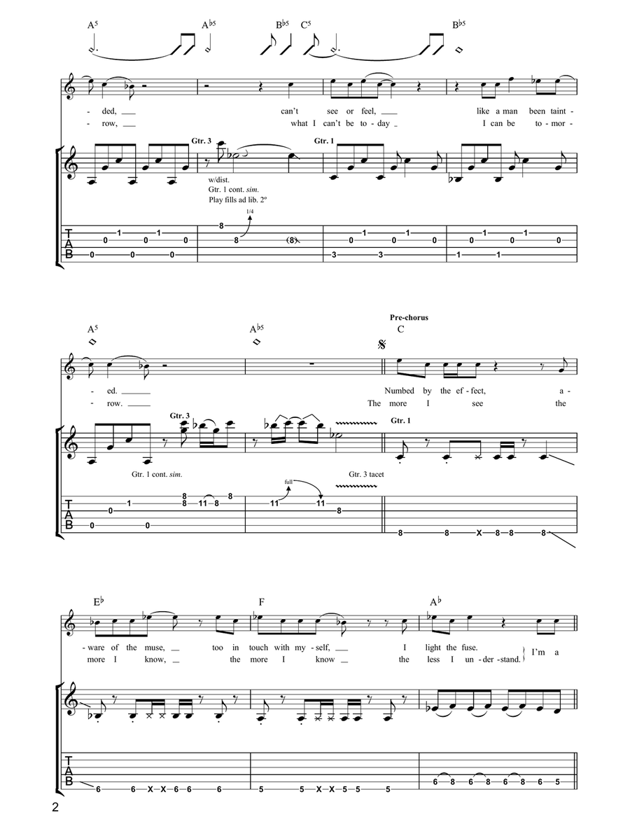 The Changingman The Changingman Guitar Tablature scores gallery preview page 2