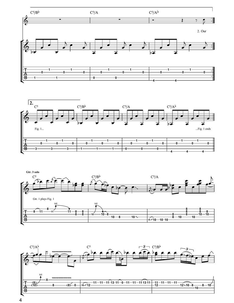 The Changingman The Changingman Guitar Tablature scores gallery preview page 4