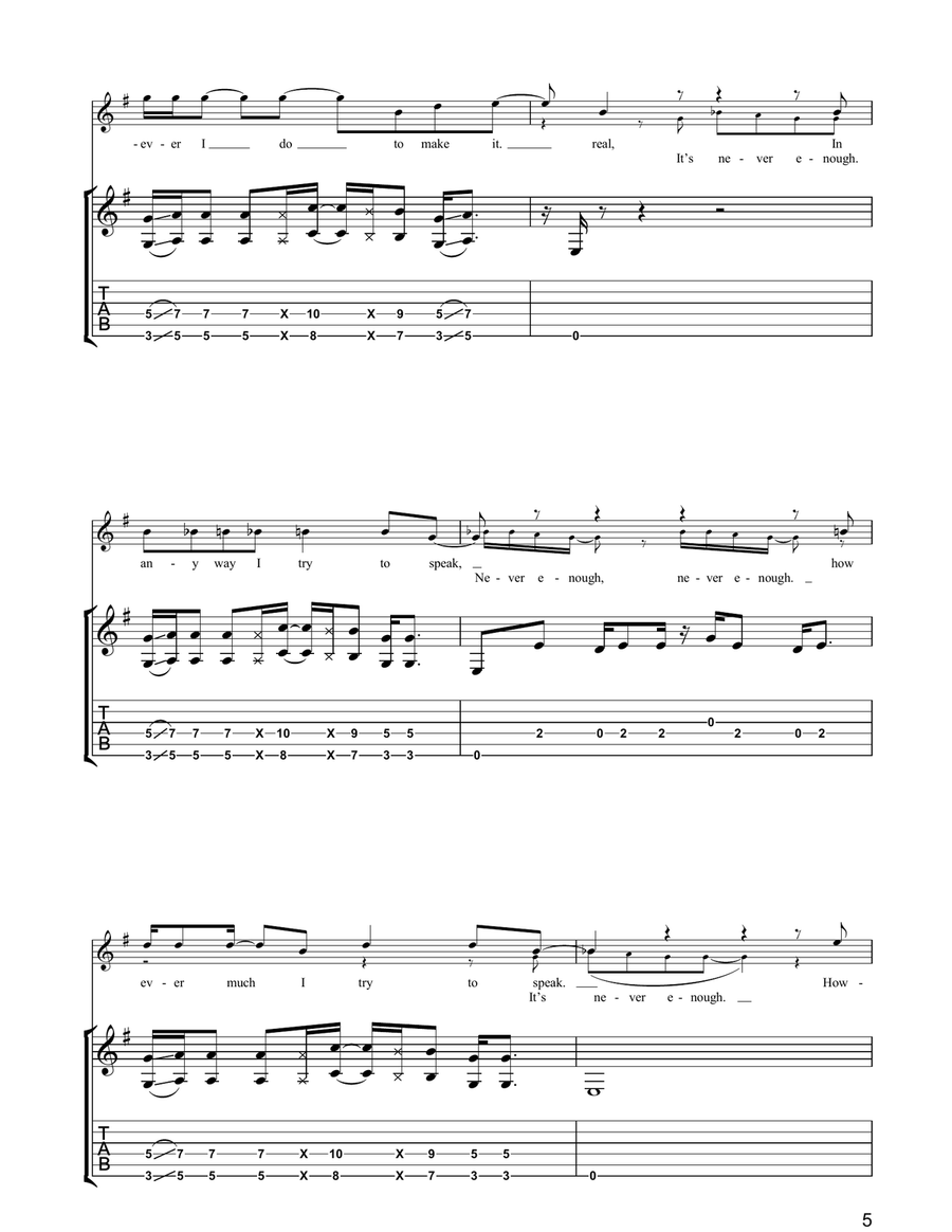 Never Enough Never Enough Acoustic Guitar scores gallery preview page 5