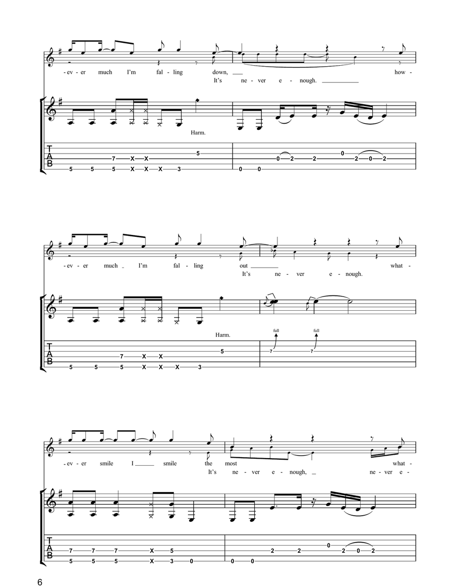 Never Enough Never Enough Acoustic Guitar scores gallery preview page 6