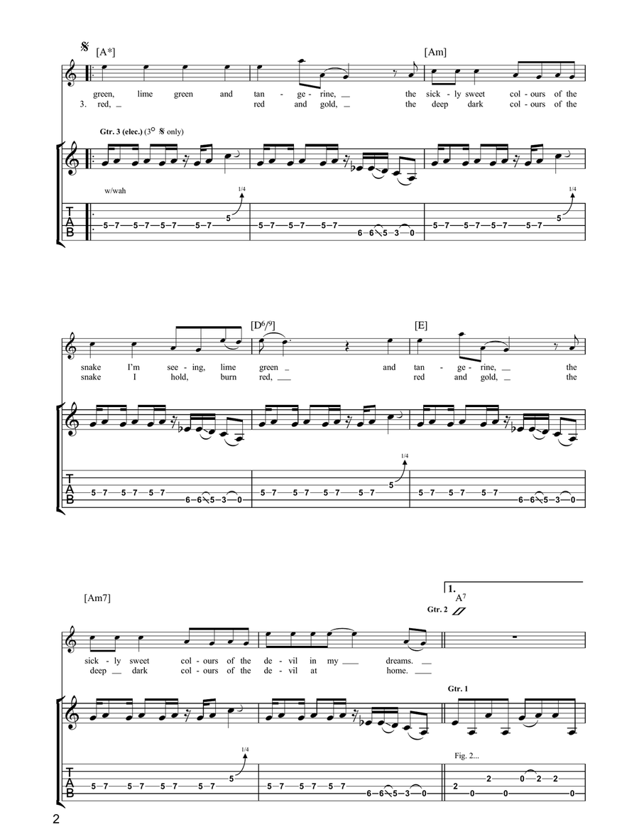Wrong Number Wrong Number Acoustic Guitar scores gallery preview page 2