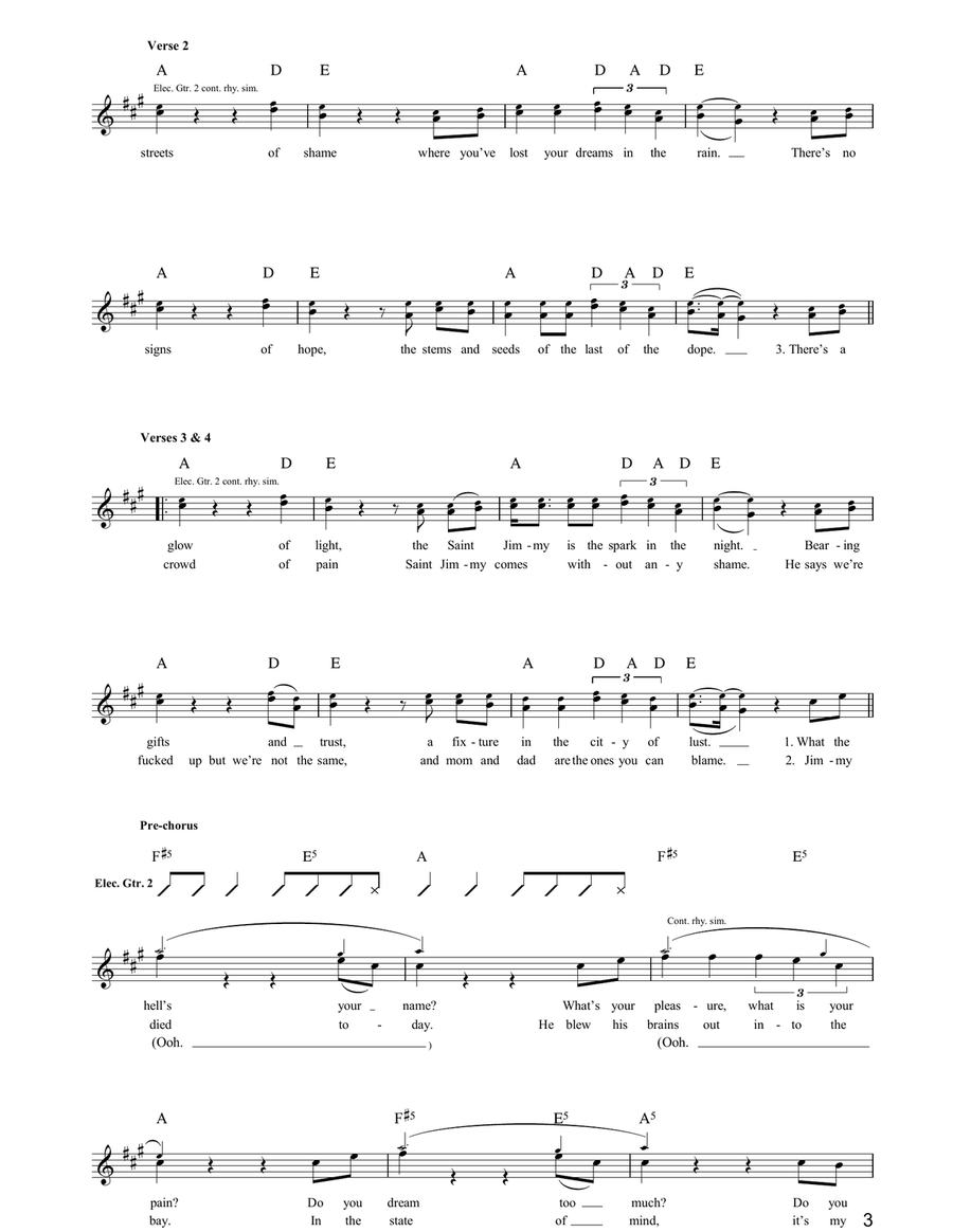 Homecoming Homecoming Guitar Tablature scores gallery preview page 3