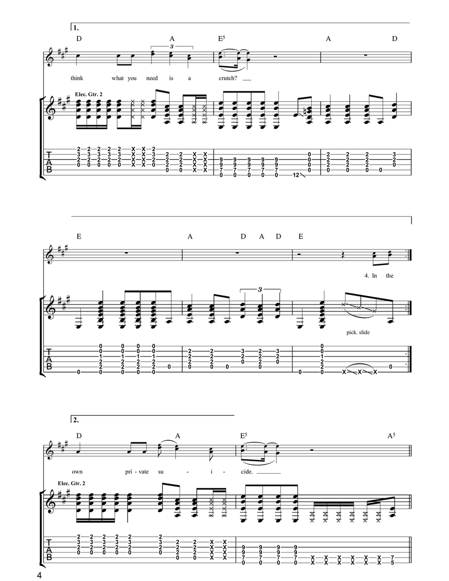 Homecoming Homecoming Guitar Tablature scores gallery preview page 4