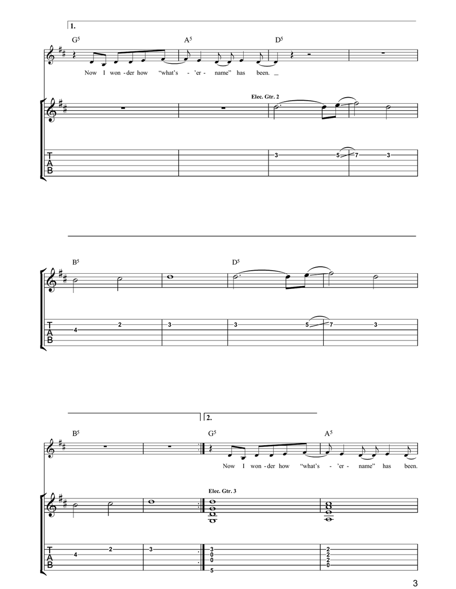Whatsername Whatsername Guitar Tablature scores gallery preview page 3